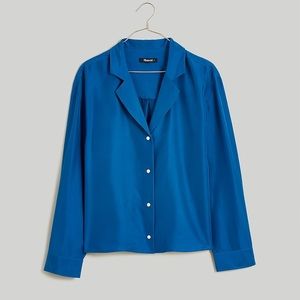 Madewell Button Down Silk Blouse. Pacific Cove Sz S/ NWT